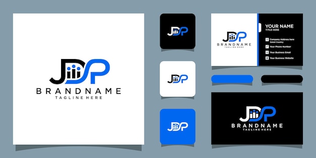 Anfangsbuchstabe jdp-monogramm-logo-designvorlage premium-vektor