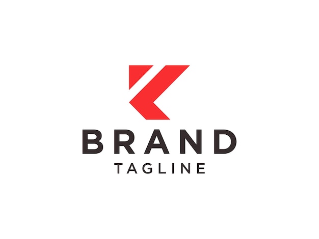Anfangsbuchstabe k-logo. roter linearer ellipsenstil mit linie isoliert auf weißem hintergrund.