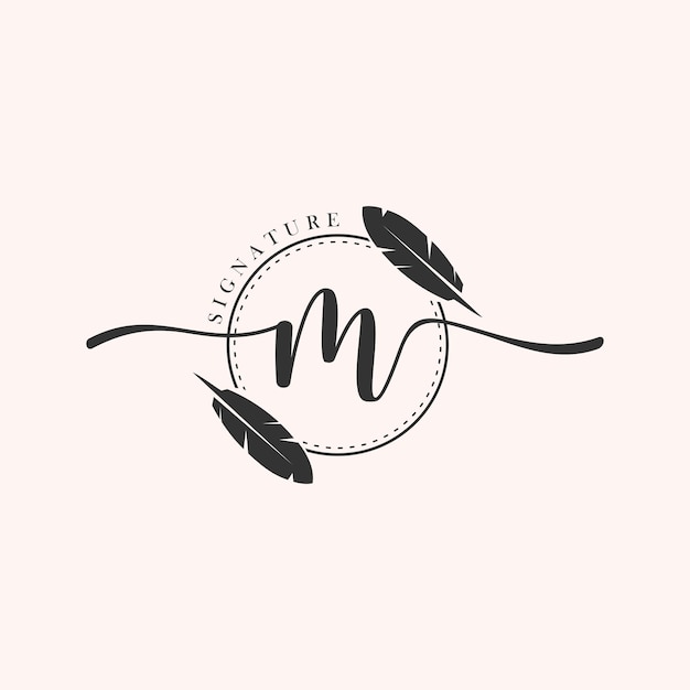 Anfangsbuchstabe Luxus Schönheit blüht Ornament Monogramm Logo M