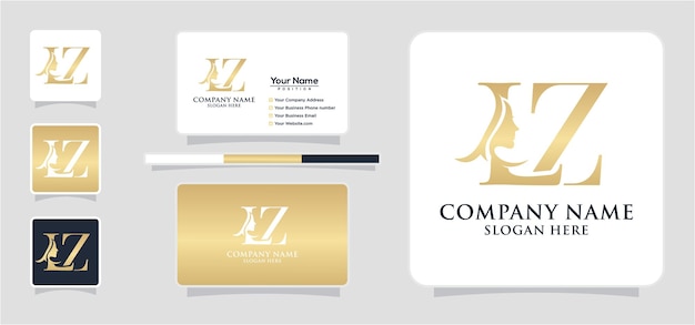 Vektor anfangsbuchstabe lz beauty face logo design vector