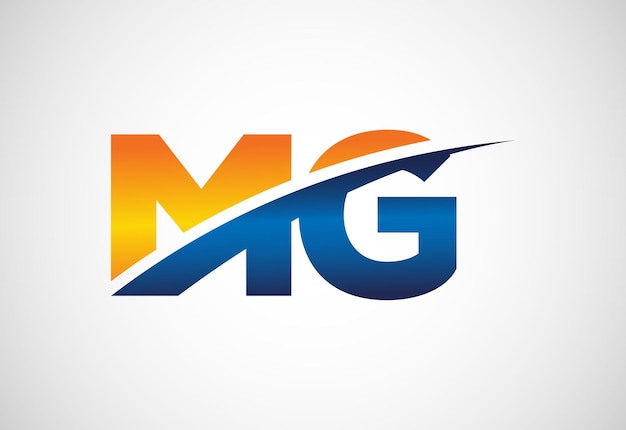 Anfangsbuchstabe m g logo design vektor grafik alphabet symbol für die unternehmensidentität