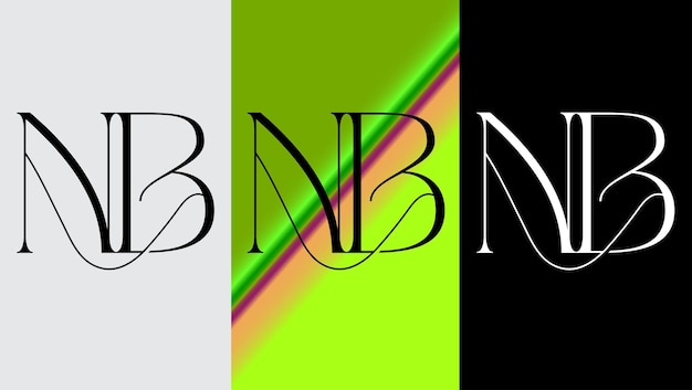 Anfangsbuchstabe nb logo design kreatives modernes symbol symbol monogramm