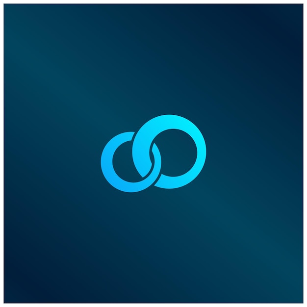 Anfangsbuchstabe oo rund mit Kleinbuchstaben verknüpft Logo blau