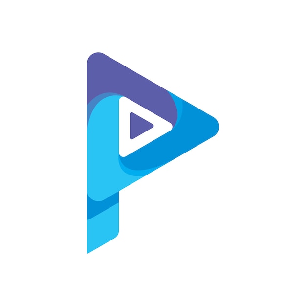 Anfangsbuchstabe p Logo-Design P Spiel-Logo-Symbolmusik-Vektor-Illustration