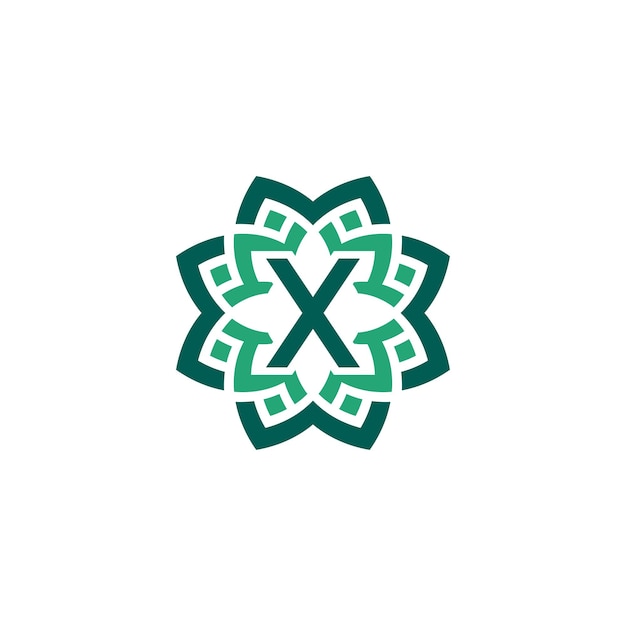 Anfangsbuchstabe x florales zierrahmen-logo