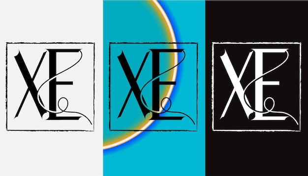 Vektor anfangsbuchstabe xe logo design kreatives modernes symbol symbol monogramm