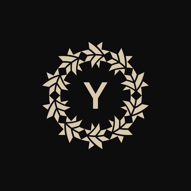 Vektor anfangsbuchstabe y zierkreisrahmen-logo.