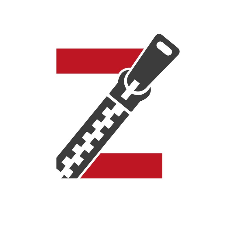 Vektor anfangsbuchstabe z zipper logo für modische stoffstickerei und textilsymbol identitätsvorlage