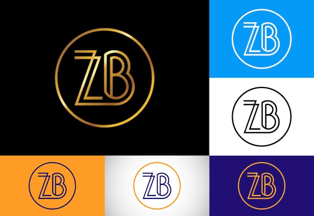 Vektor anfangsbuchstabe zb logo design vektorgrafik alphabet symbol für corporate business identity