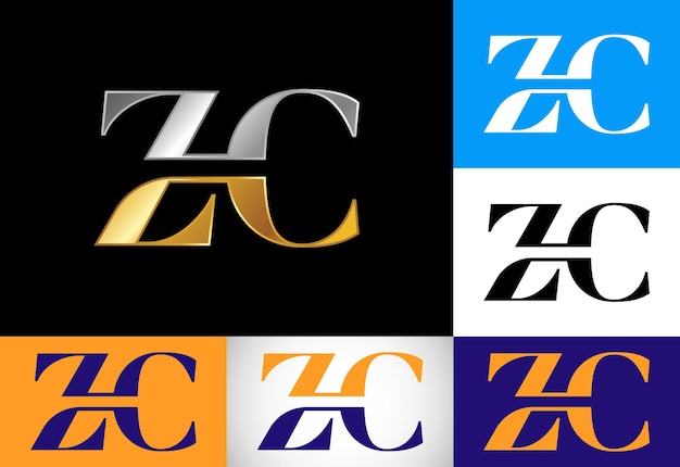 Anfangsbuchstabe zc-logo-design, vektorgrafik-alphabet-symbol für die unternehmensidentität