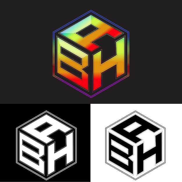 Anfangsbuchstaben abh polygon logo design vektorbild