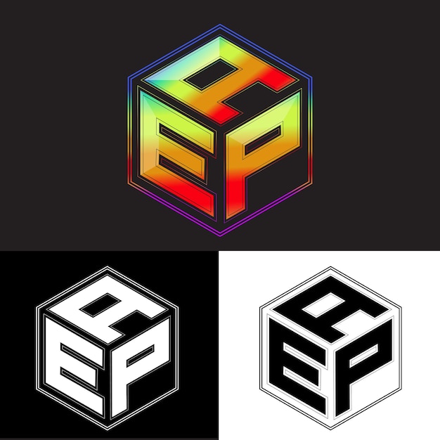 Anfangsbuchstaben aep Polygon Logo Design Vektorbild