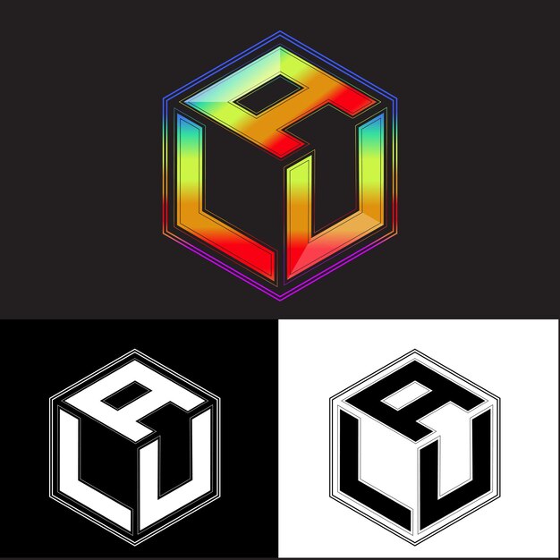 Vektor anfangsbuchstaben alu polygon logo design vektorbild