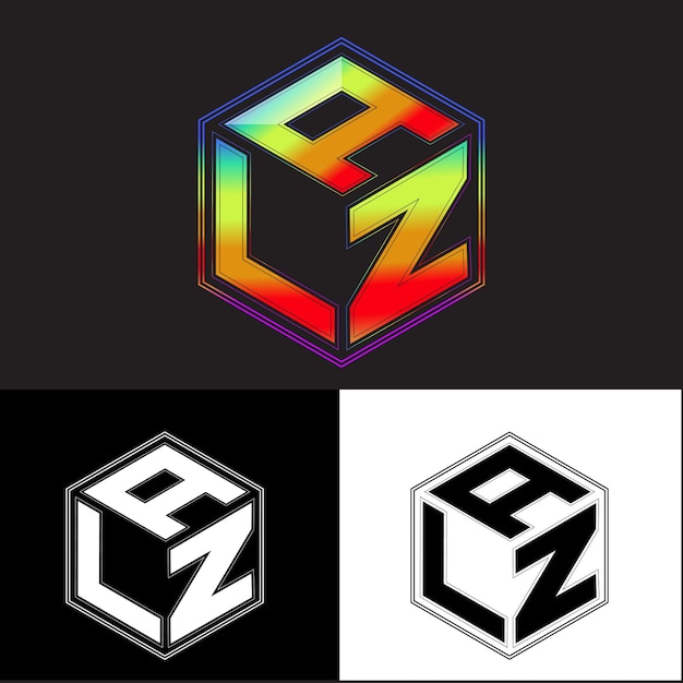 Vektor anfangsbuchstaben alz polygon logo design vektorbild