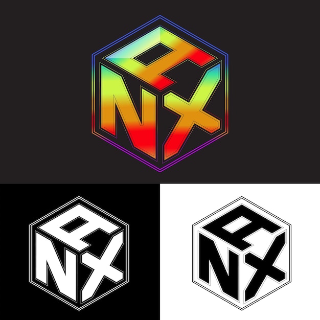 Vektor anfangsbuchstaben anx polygon logo design vektorbild