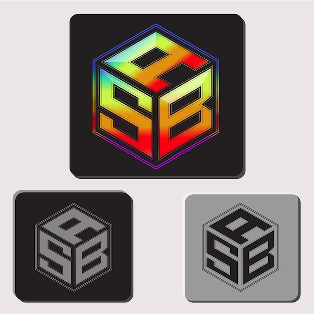 Anfangsbuchstaben asb Polygon Logo Design Vektorbild