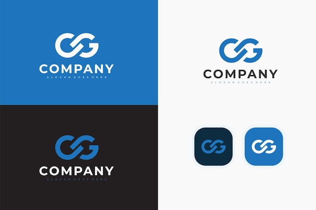 Vektor anfangsbuchstaben cg rund verbundene kettenform kleinbuchstaben logo modernes design