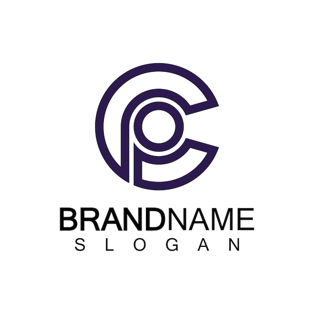 Anfangsbuchstaben Logo cppc p innen c Monogramm abgerundete Form