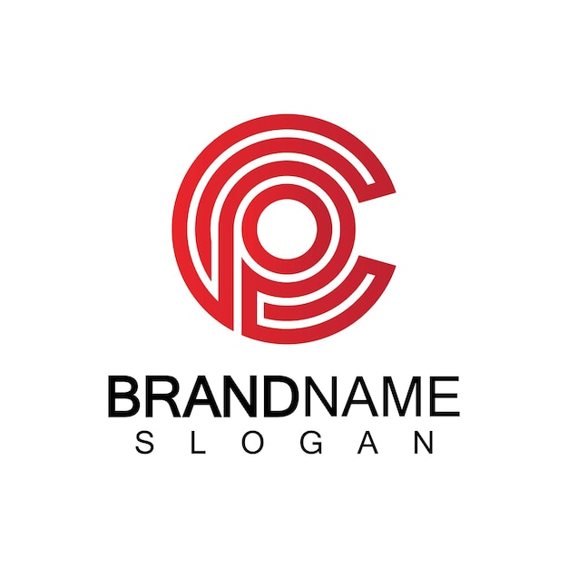 Anfangsbuchstaben Logo cppc p innen c Monogramm abgerundete Form