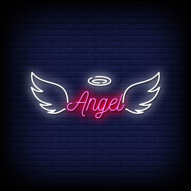 Angel neon signs style text