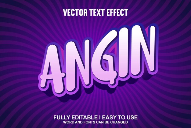 Angin Bearbeitbare Schriftart Vektor-Effekt