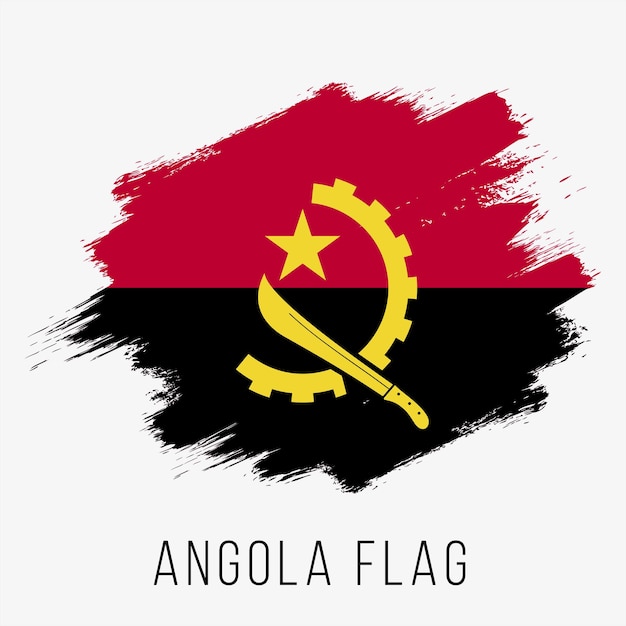 Angola-Vektor-Flagge. Angola-Flagge für den Unabhängigkeitstag. Grunge-Angola-Flagge. Angola-Flagge