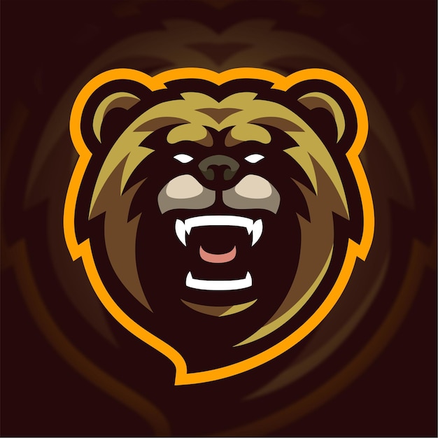 Angry bear maskottchen gaming logo