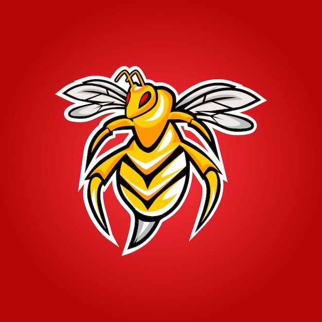 Angry bee esport maskottchen logo design