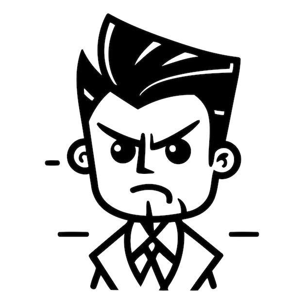 Angry boss cartoon vector illustration isoliert auf weißem hintergrund