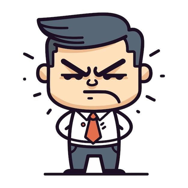 Vektor angry businessman zeichentrickfilm-vektorillustration