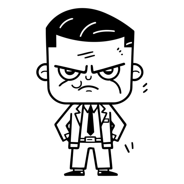 Vektor angry businessman zeichentrickfilm-vektorillustration