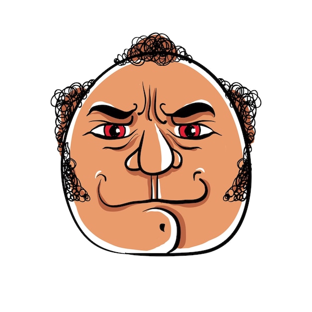 Vektor angry cartoon gesichtsvektor-illustration