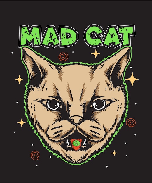 Angry cat illustration