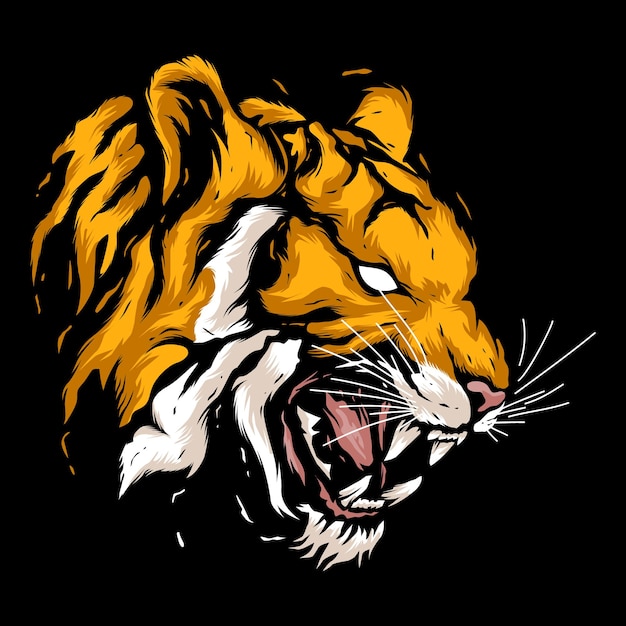 Angry Head Tiger Maskottchen Illustration