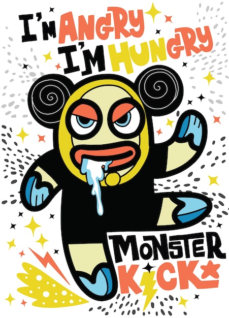 Angry monster sehen aus wie bär hungrig sein