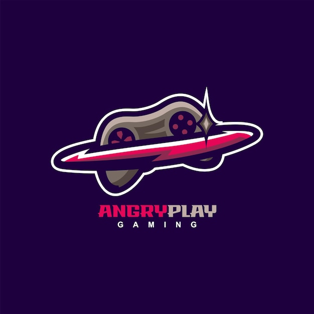 Angry play logo-design in vektor