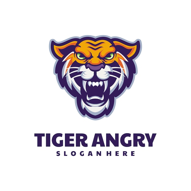 Angry tiger head maskottchen-logo