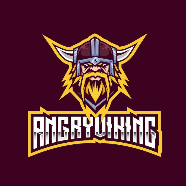 Angry viking esport logo vorlage