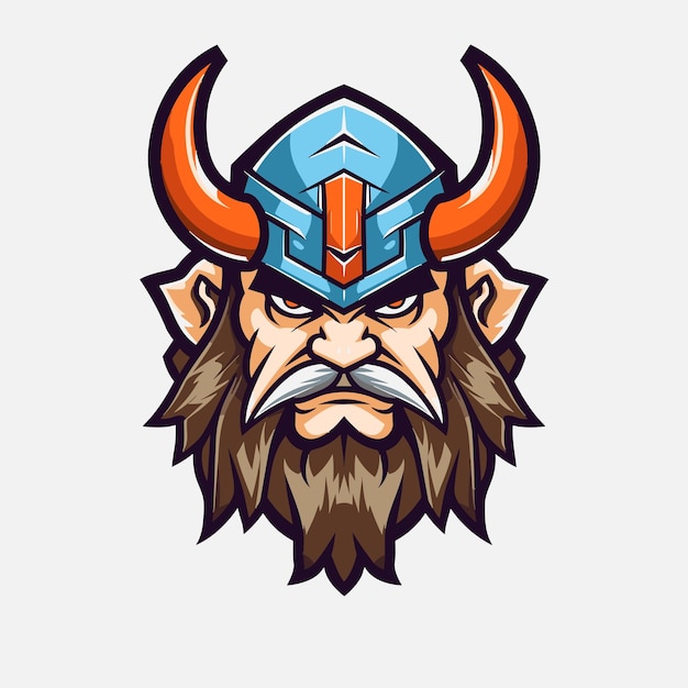 Angry warrior maskottchen-logo