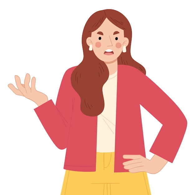 Angry woman Cartoon Illustration moderne flache Illustration Konzept Gesichtsausdruck Illustration