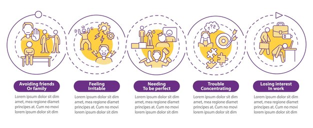Angst am Arbeitsplatz Lila Kreis Infografik-Vorlage
