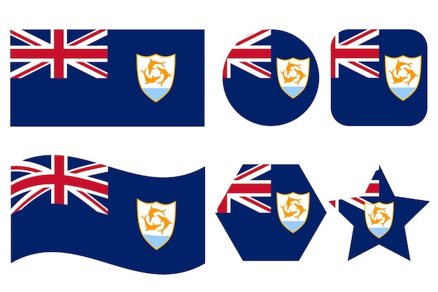 Anguilla-Flagge einfache Illustration für Unabhängigkeitstag oder Wahlen