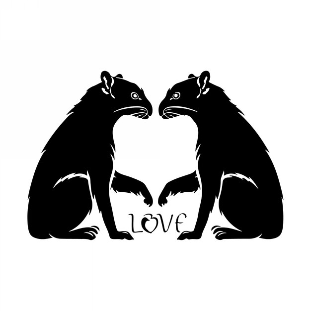 Vektor animal love silhouette vektor-illustrationsdesign