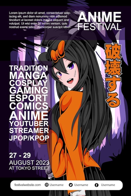 Anime-buntes festival-plakatdesign