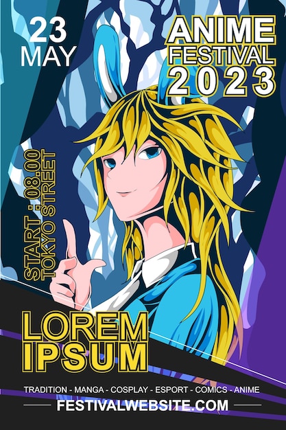 Anime-buntes festival-plakatdesign