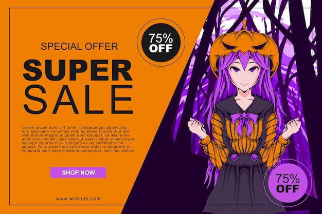 Anime-Super-Sale-Banner-Design-Vorlage