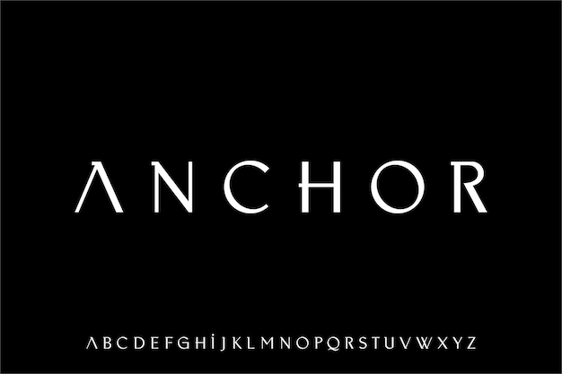 ANKER, die Luxus- und elegante Alphabetanzeigevektorschrift