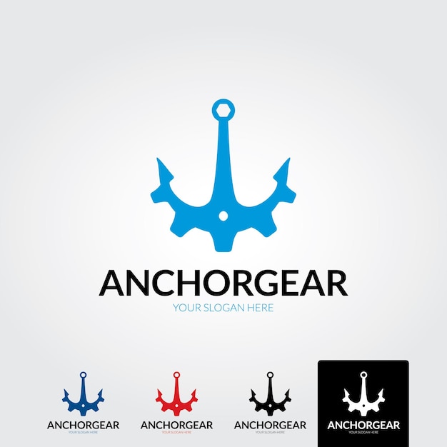 Anker-logo-design-vektor symbol der maritimen ikone oder des ozeangeschäfts