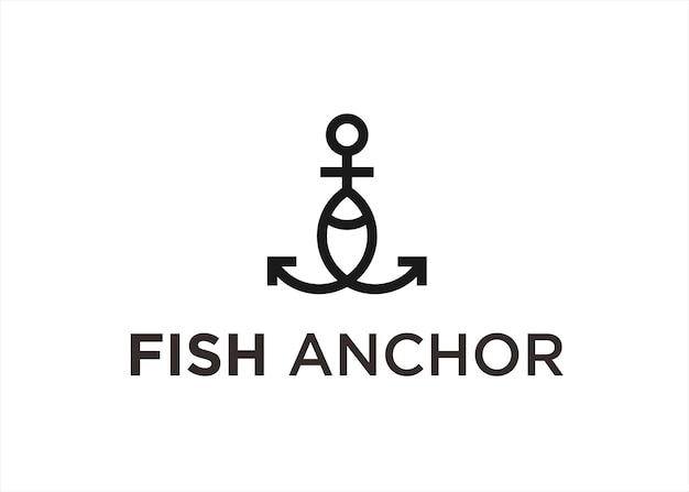 Ankerfisch-Logo-Design-Vektor-Illustration