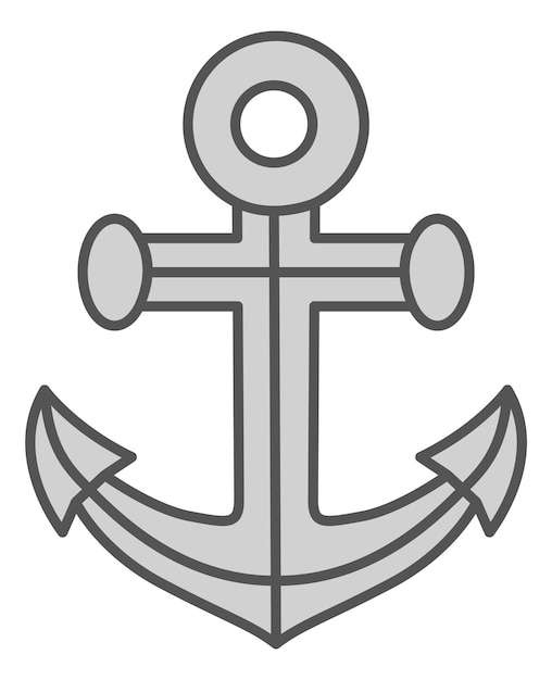 Vektor ankersymbol. nautisches metallgerät für marineschiffe